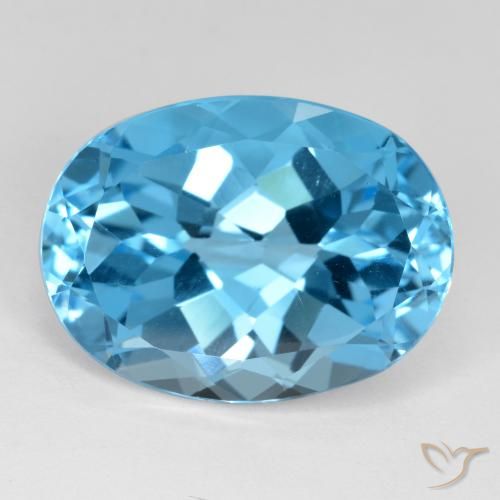 Свисс-Блю Топаз Камень - 21.8ct Фасетный Овал (ID: 476965)
