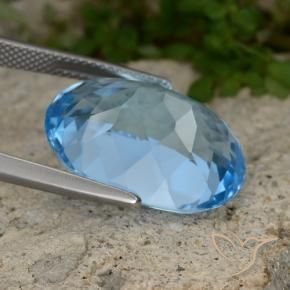 Topaz Gemstone in 20 x 15 mm (calibrated) Size for Sale, Topaz Stone in Swiss Blue Color