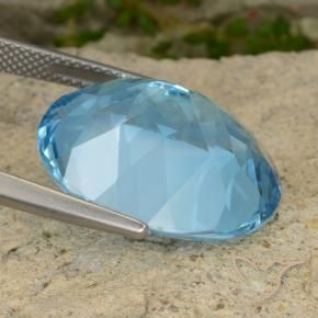Topaz Gemstone in 20 x 15 mm (calibrated) Size for Sale, Topaz Stone in Swiss Blue Color
