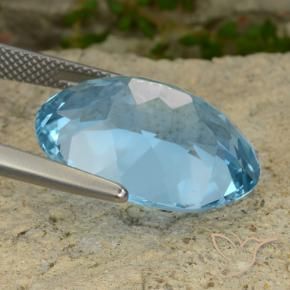 Topaz Gemstone in 20 x 15 mm (calibrated) Size for Sale, Topaz Stone in Swiss Blue Color