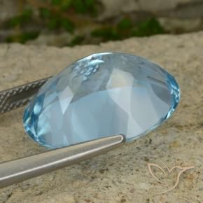 Topaz Gemstone in 20 x 15 mm (calibrated) Size for Sale, Topaz Stone in Sky Blue Color