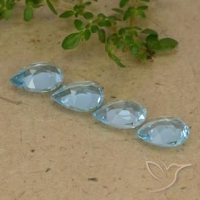 Topaz Gemstones in 6.9 x 4.8 mm Size for Sale, Topaz Stones in Sky Blue Color