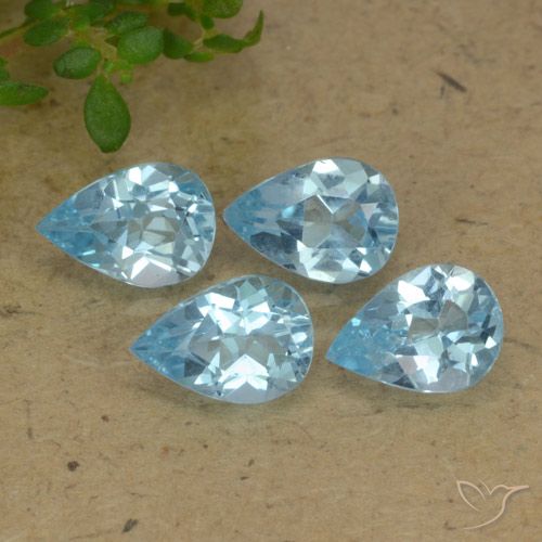 3.07ctw Natural Sky Blue Topaz, Pear Shape, VVS-VS
