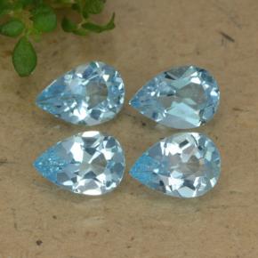 Blau Topas Edelstein - 0.7ct Birnen Schliff (ID: 477871)