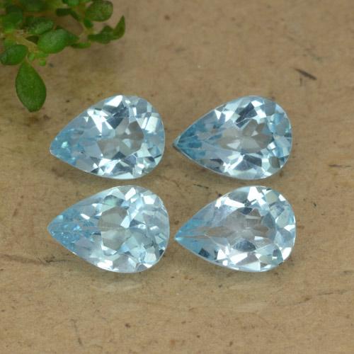 Swiss Blue Topas Edelstein - 0.8ct Birnen Schliff (ID: 477872)