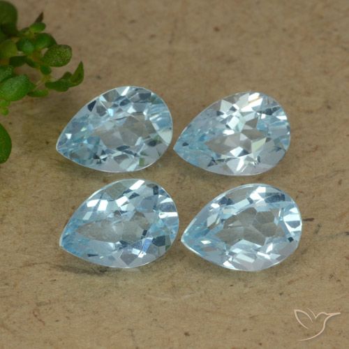 3.19ctw Natural Sky Blue Topaz, Pear Shape, VVS-VS