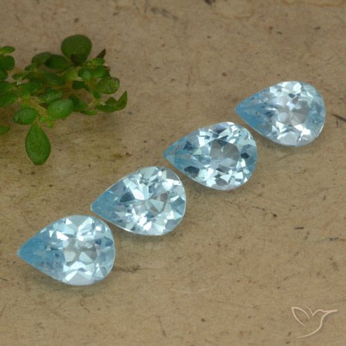 2.91ctw Natural Sky Blue Topaz, Pear Shape, VVS-VS