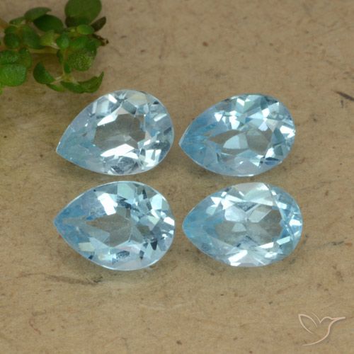 3.49ctw Natural Sky Blue Topaz, Pear Shape, VVS-VS