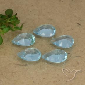 Topaz Gemstones in 6.6 x 4.9 mm Size for Sale, Topaz Stones in Swiss Blue Color
