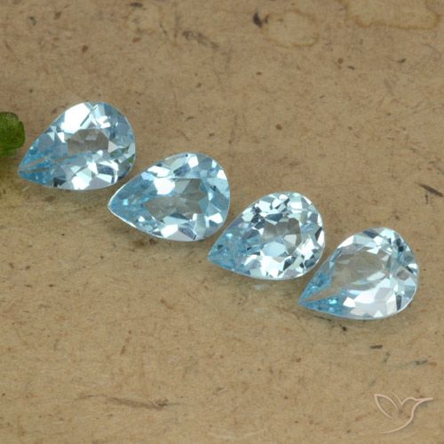 3.01ctw Natural Swiss Blue Topaz, Pear Shape, VVS-VS