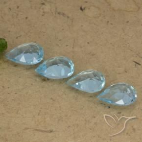 Topaz Gemstones in 7 x 5 mm (calibrated) Size for Sale, Topaz Stones in Swiss Blue Color