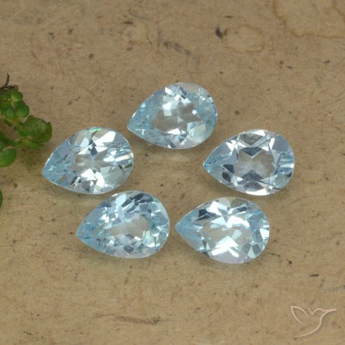 4.14ctw Natural Sky Blue Topaz, Pear Shape, VVS-VS