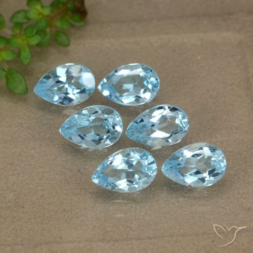 3.10ctw Natural Sky Blue Topaz, Pear Shape, VVS-VS