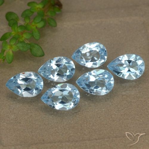 3.06ctw Natural Sky Blue Topaz, Pear Shape, VVS-VS