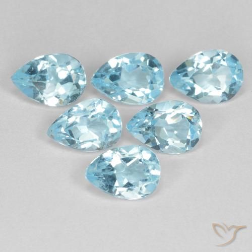 3.29ctw Natural Sky Blue Topaz, Pear Shape, VS