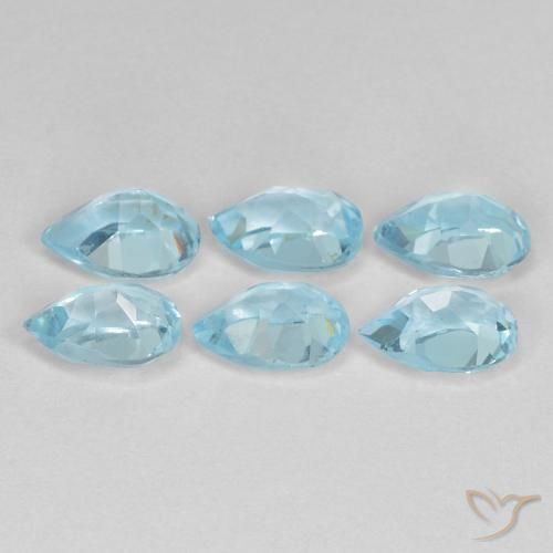Topaz Gemstones in 6 x 4.2 mm Size for Sale, Topaz Stones in Sky Blue Color