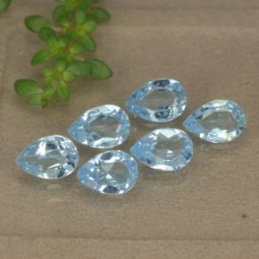 Celeste Topacio Gema - 0.5ct Corte en forma de pera (ID: 477969)