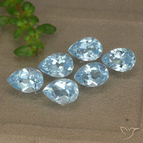 3.20ctw Natural Sky Blue Topaz, Pear Shape, VVS-VS