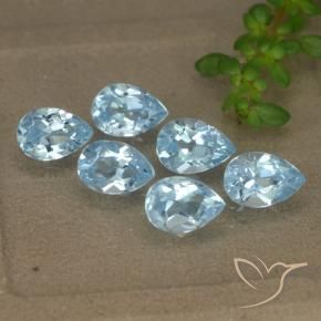3.20 ctw Blue Topaz Stones, Natural Topaz in Pear Facet Shape for Sale