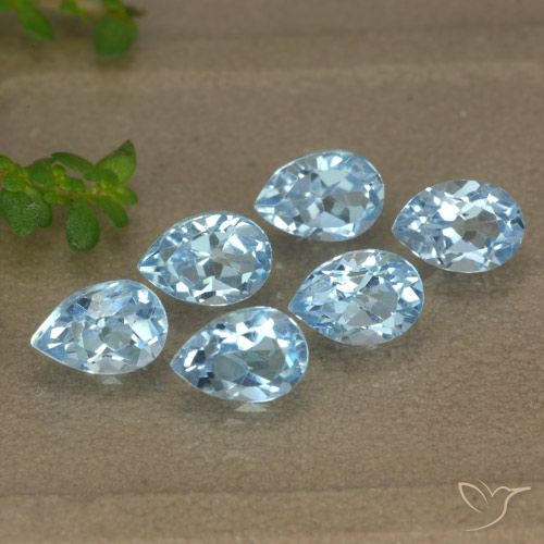 3.37カラット ルース スカイブルー トパーズ、5.9 x 4.1 mm ペアカット、ブラジル産, Photo A