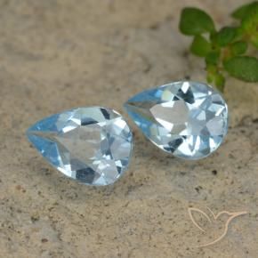1.45 ctw Blue Topaz Stones, Natural Topaz in Pear Facet Shape for Sale