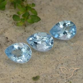 2.67 ctw Blue Topaz Stones, Natural Topaz in Pear Facet Shape for Sale