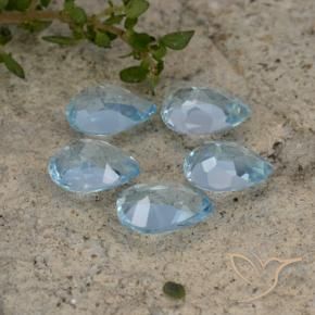 Topaz Gemstones in 7 x 5 mm (calibrated) Size for Sale, Topaz Stones in Swiss Blue Color