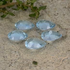 Topaz Gemstones in 7 x 5 mm (calibrated) Size for Sale, Topaz Stones in Sky Blue Color