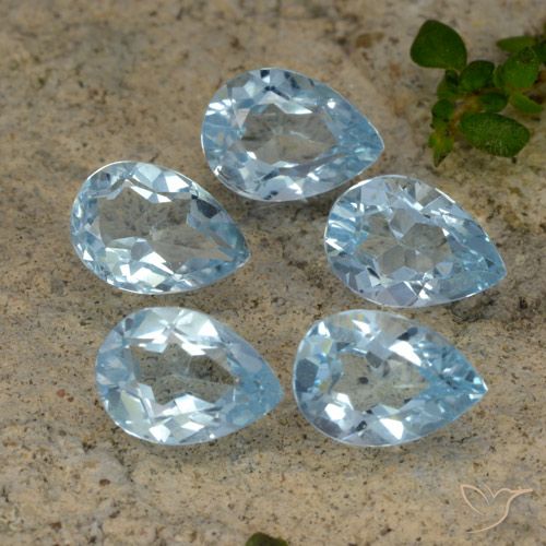4.00ctw Natural Sky Blue Topaz, Pear Shape, VVS-VS