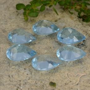 Topaz Gemstones in 7 x 5 mm (calibrated) Size for Sale, Topaz Stones in Sky Blue Color