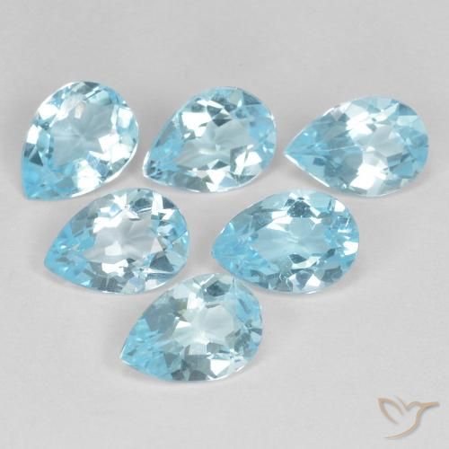 4.35ctw Natural Sky Blue Topaz, Pear Shape, VVS-VS