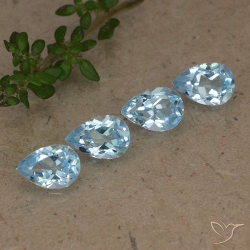 2.31ctw Natural Sky Blue Topaz, Pear Shape, VVS-VS