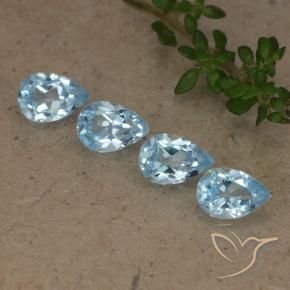 2.31 ctw Blue Topaz Stones, Natural Topaz in Pear Facet Shape for Sale
