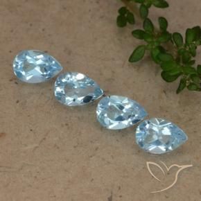 2.27 ctw Blue Topaz Stones, Natural Topaz in Pear Facet Shape for Sale