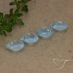 Topaz Gemstones in 6 x 4 mm (calibrated) Size for Sale, Topaz Stones in Swiss Blue Color