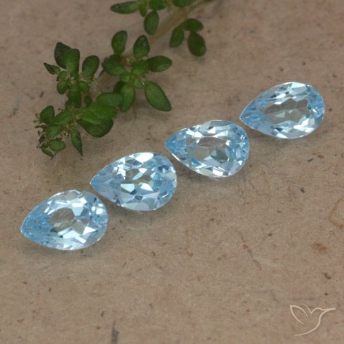 2.20ctw Natural Sky Blue Topaz, Pear Shape, VVS-VS