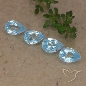 2.20 ctw Blue Topaz Stones, Natural Topaz in Pear Facet Shape for Sale