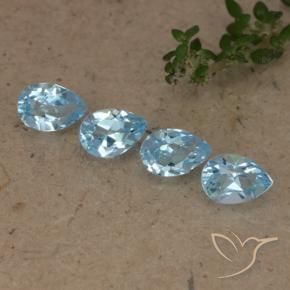 2.09 ctw Blue Topaz Stones, Natural Topaz in Pear Facet Shape for Sale