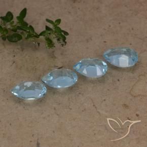 Topaz Gemstones in 6 x 4 mm (calibrated) Size for Sale, Topaz Stones in Swiss Blue Color