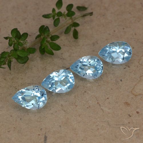 2.28ctw Natural Sky Blue Topaz, Pear Shape, VVS-VS