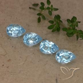 2.28 ctw Blue Topaz Stones, Natural Topaz in Pear Facet Shape for Sale