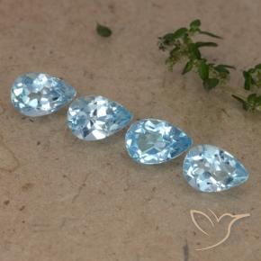 2.36 ctw Blue Topaz Stones, Natural Topaz in Pear Facet Shape for Sale