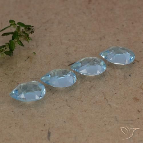 Topaz Gemstones in 6 x 4 mm (calibrated) Size for Sale, Topaz Stones in Swiss Blue Color