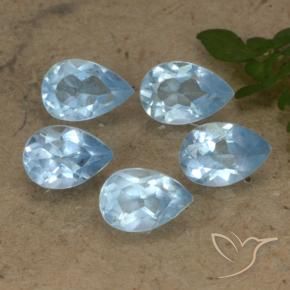 2.71 ctw Blue Topaz Stones, Natural Topaz in Pear Facet Shape for Sale