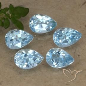 2.80 ctw Blue Topaz Stones, Natural Topaz in Pear Facet Shape for Sale