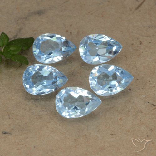 2.90ctw Natural Swiss Blue Topaz, Pear Shape, VVS-VS