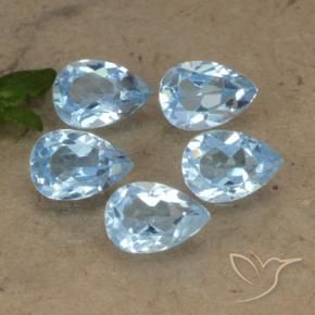 2.90 ctw Blue Topaz Stones, Natural Topaz in Pear Facet Shape for Sale