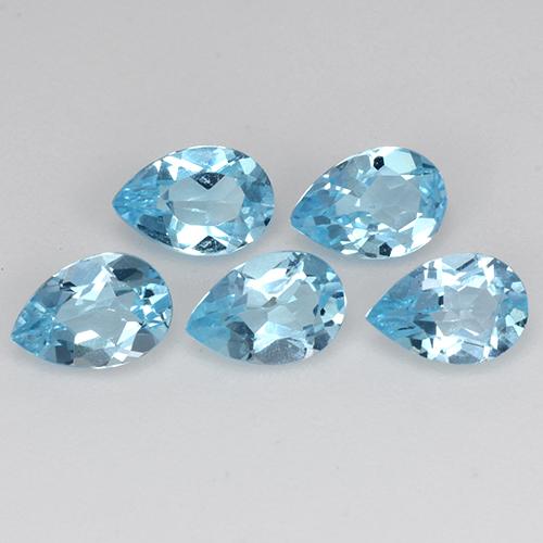 Himmerlblau Topas Edelstein - 0.5ct Birnen Schliff (ID: 478329)