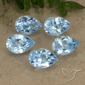 2.85 ctw Blue Topaz Stones, Natural Topaz in Pear Facet Shape for Sale