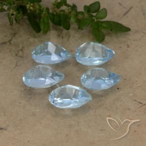 Topaz Gemstones in 6 x 4 mm (calibrated) Size for Sale, Topaz Stones in Swiss Blue Color